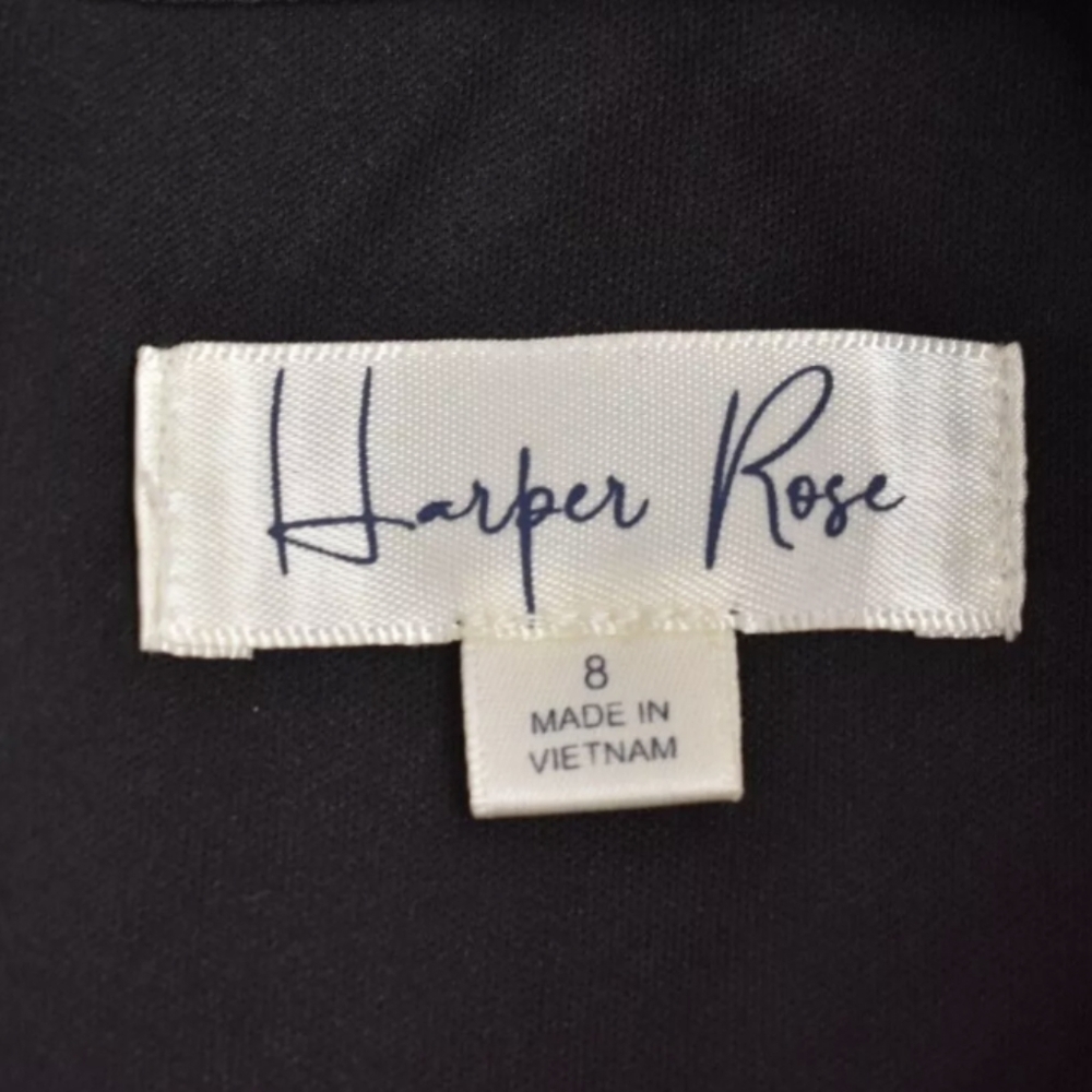 Harper Rose Sequin Bodice Black Jumpsuit Short Sleeves Size 8 NWT MSRP $138 - Picture 8 of 11